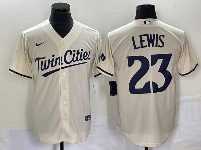 Men%27s Minnesota Twins #23 Royce Lewis Cream Cool Base Stitched Baseball Jersey->minnesota twins->MLB Jersey